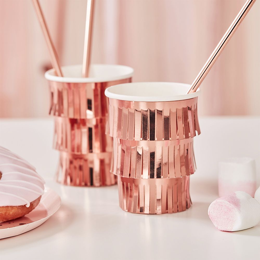Pappkopper med Frynser Roségull