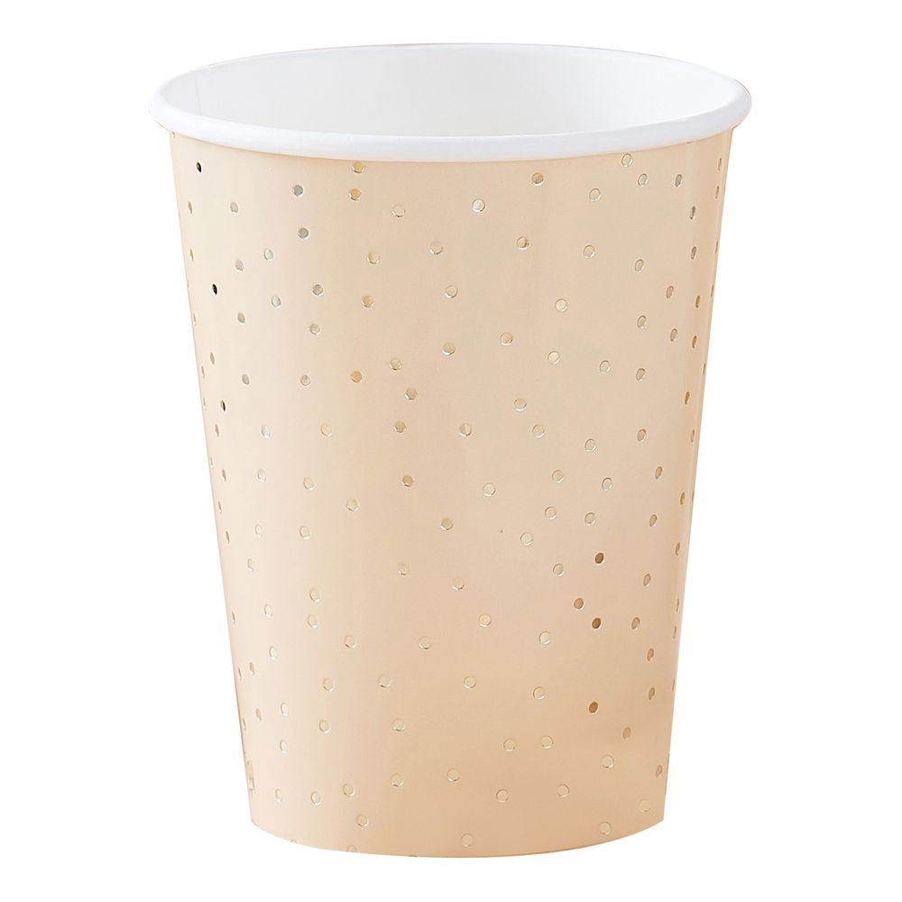 Pappersmuggar Peach med Prickar