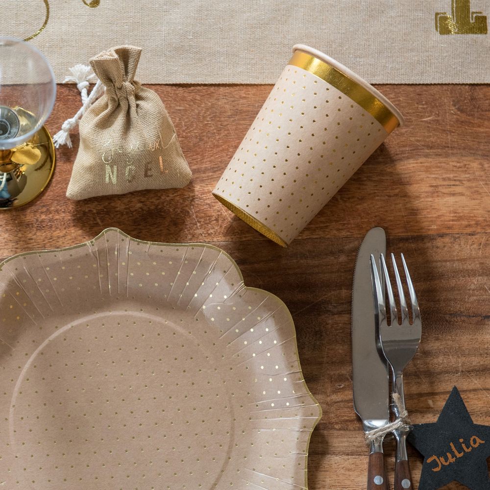 Pappersmuggar Prickiga Brun/Guld