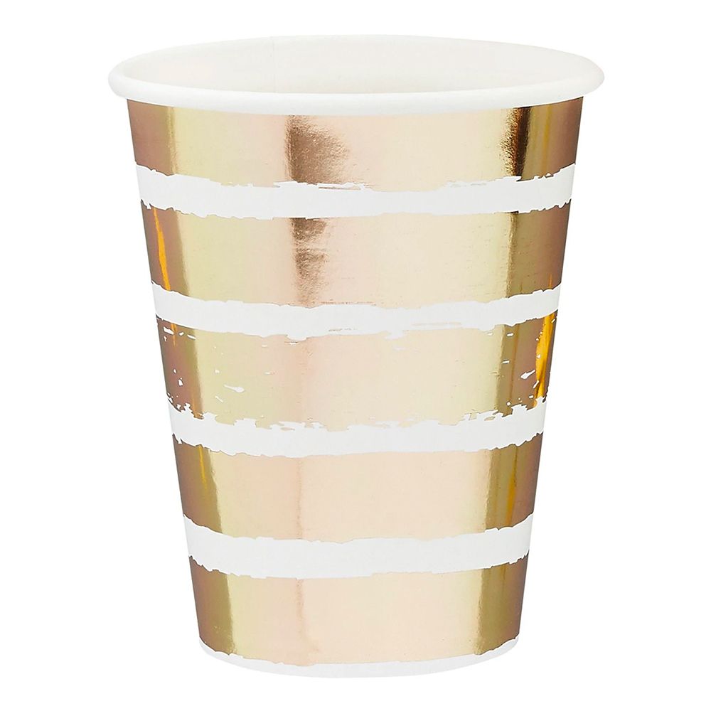 Raidalliset Kulta Metallic -pahvimukit