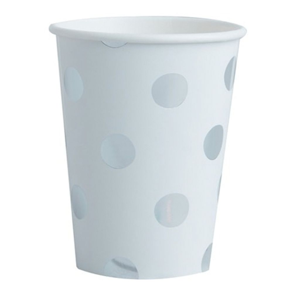 Pappkopper Sølv Polka Dot Metallic