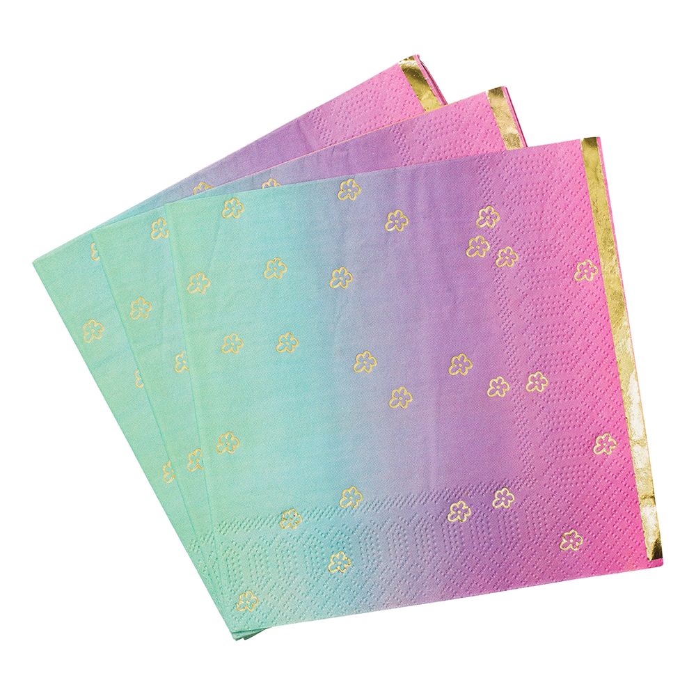 Papirservietter Ombre med Guldfolie