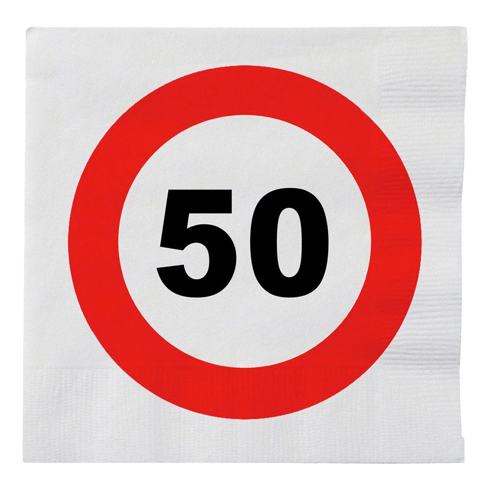 Pappersservetter Trafikskylt 50
