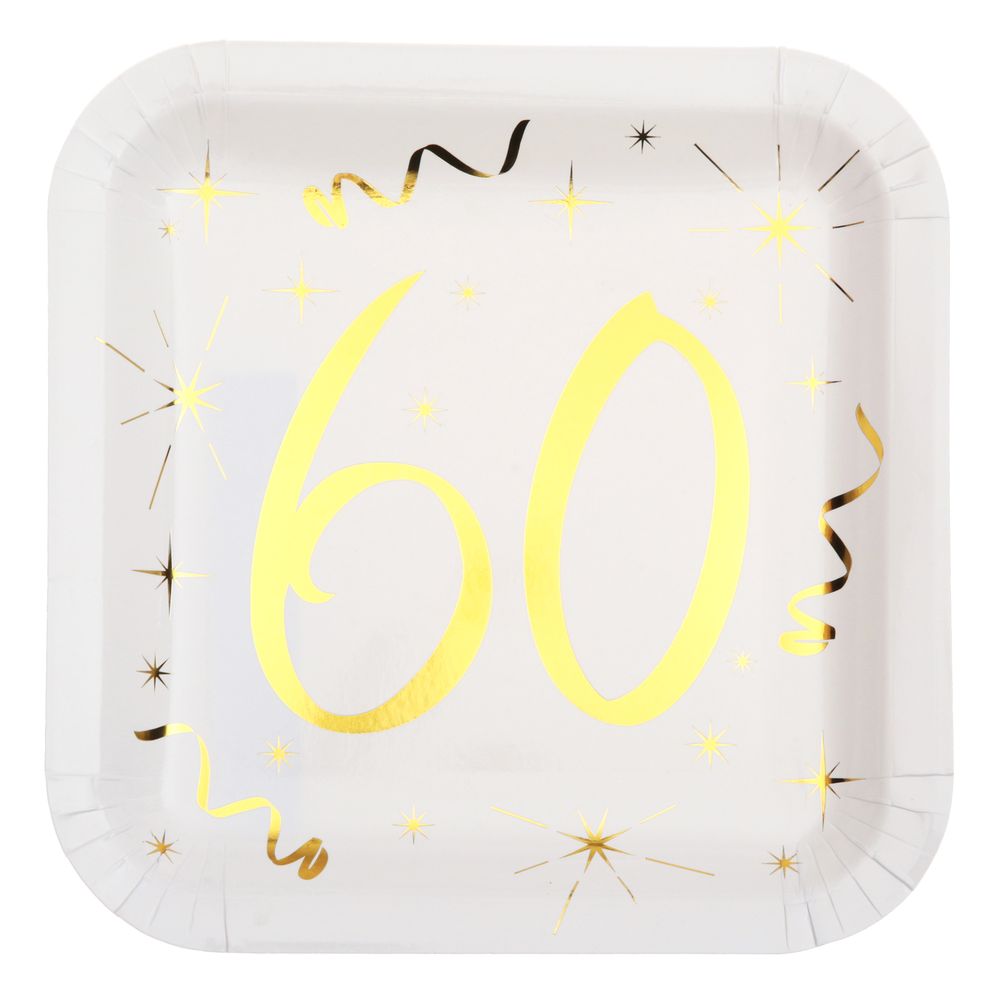 Paptallerkener 60 Hvid/Guld