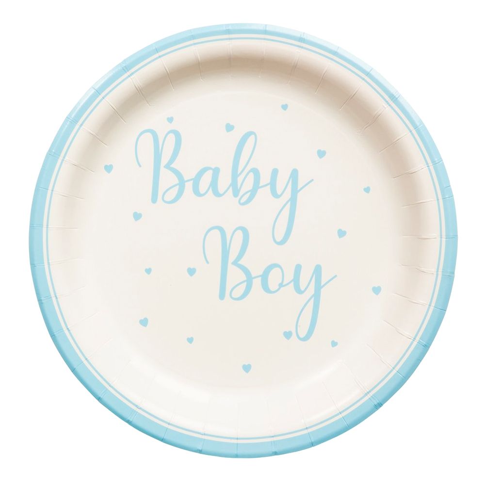 Paptallerkener Baby Boy Lyseblå