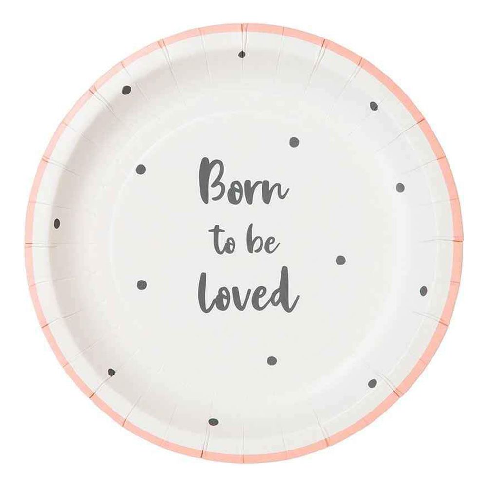 Papptallerkener Born to be Loved Jente