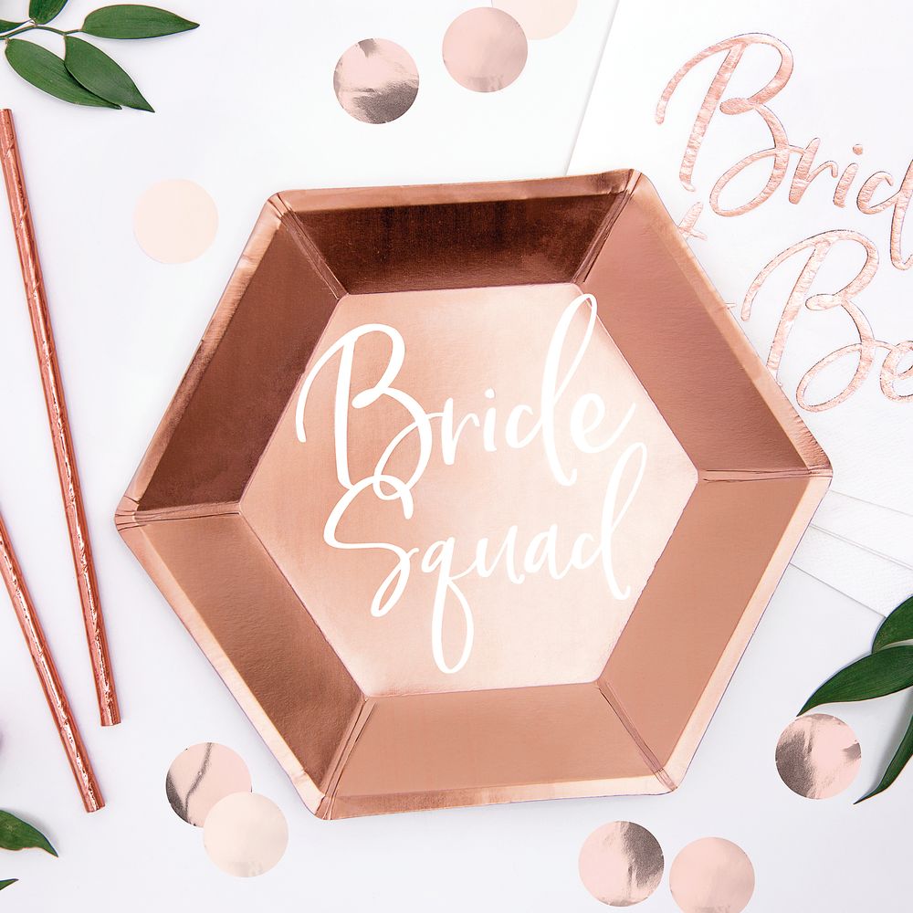 Paptallerkener Bride Squad Rosaguld