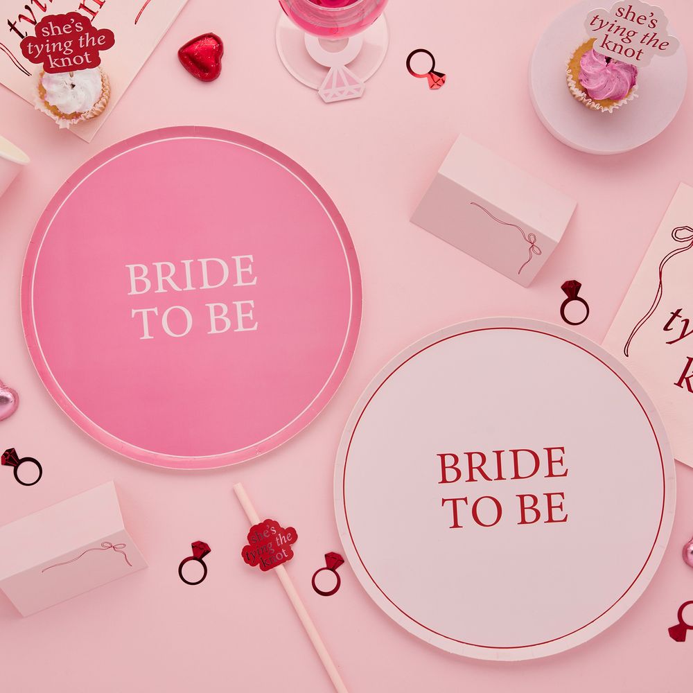 Papperstallrikar Bride to Be Rosa