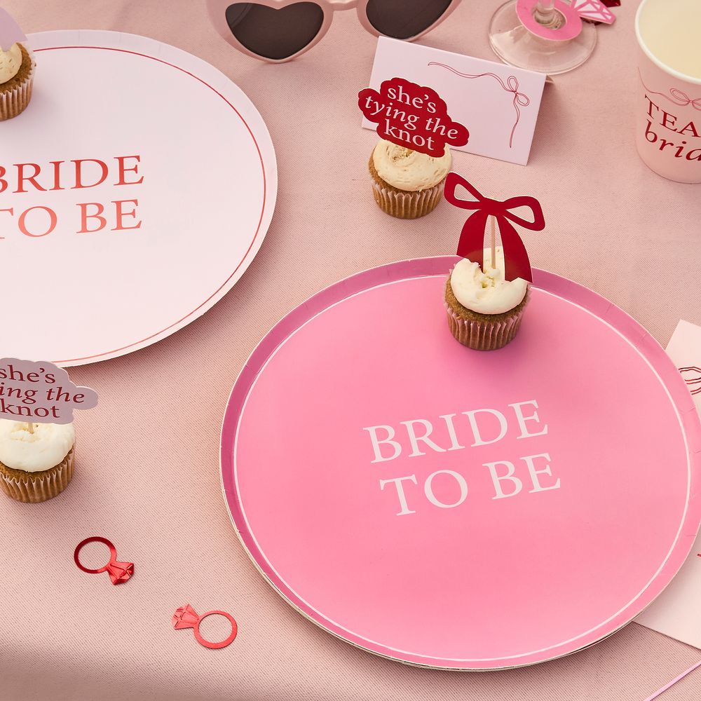 Papperstallrikar Bride to Be Rosa