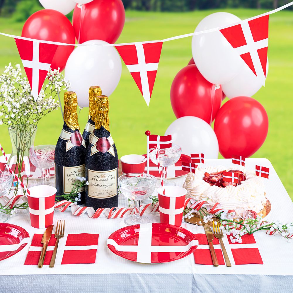Papperstallrikar Danska Flaggan
