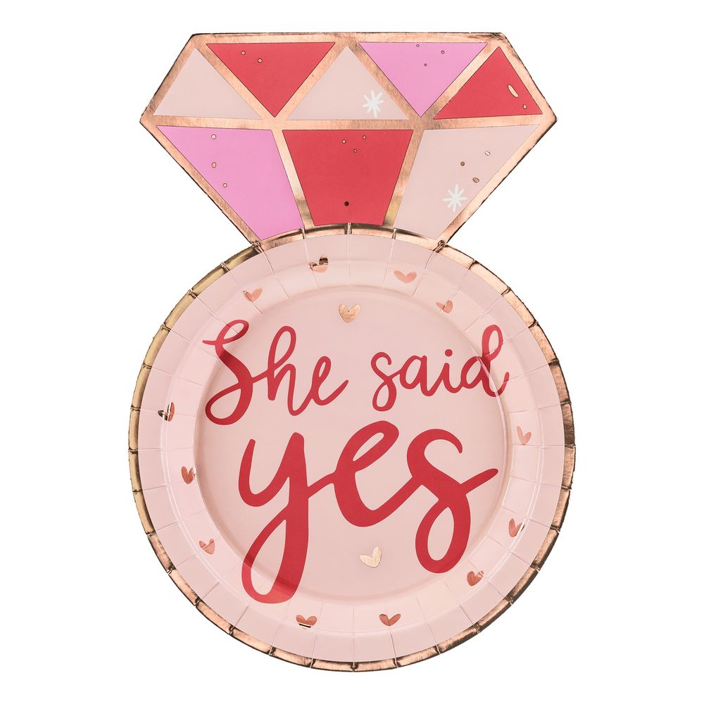 Papperstallrikar Diamantring She Said Yes