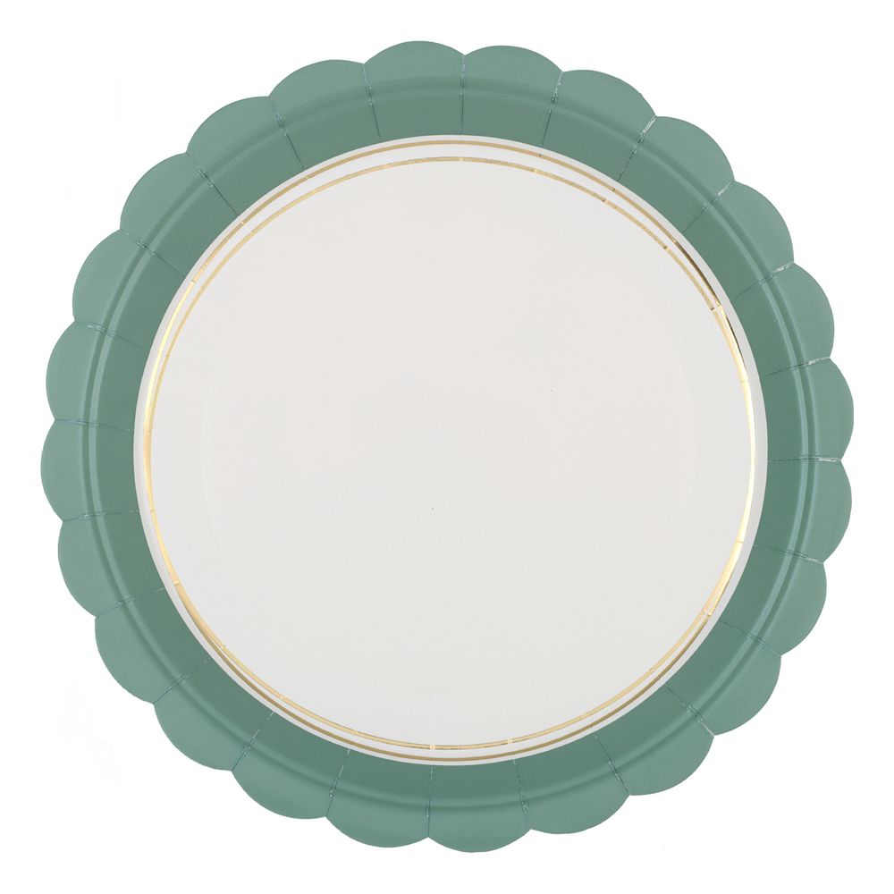 Paptallerkener Dusty Green