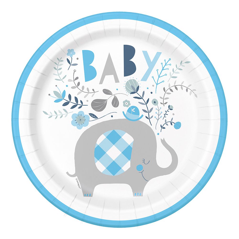 Pahvilautaset Elefant Baby Sininen