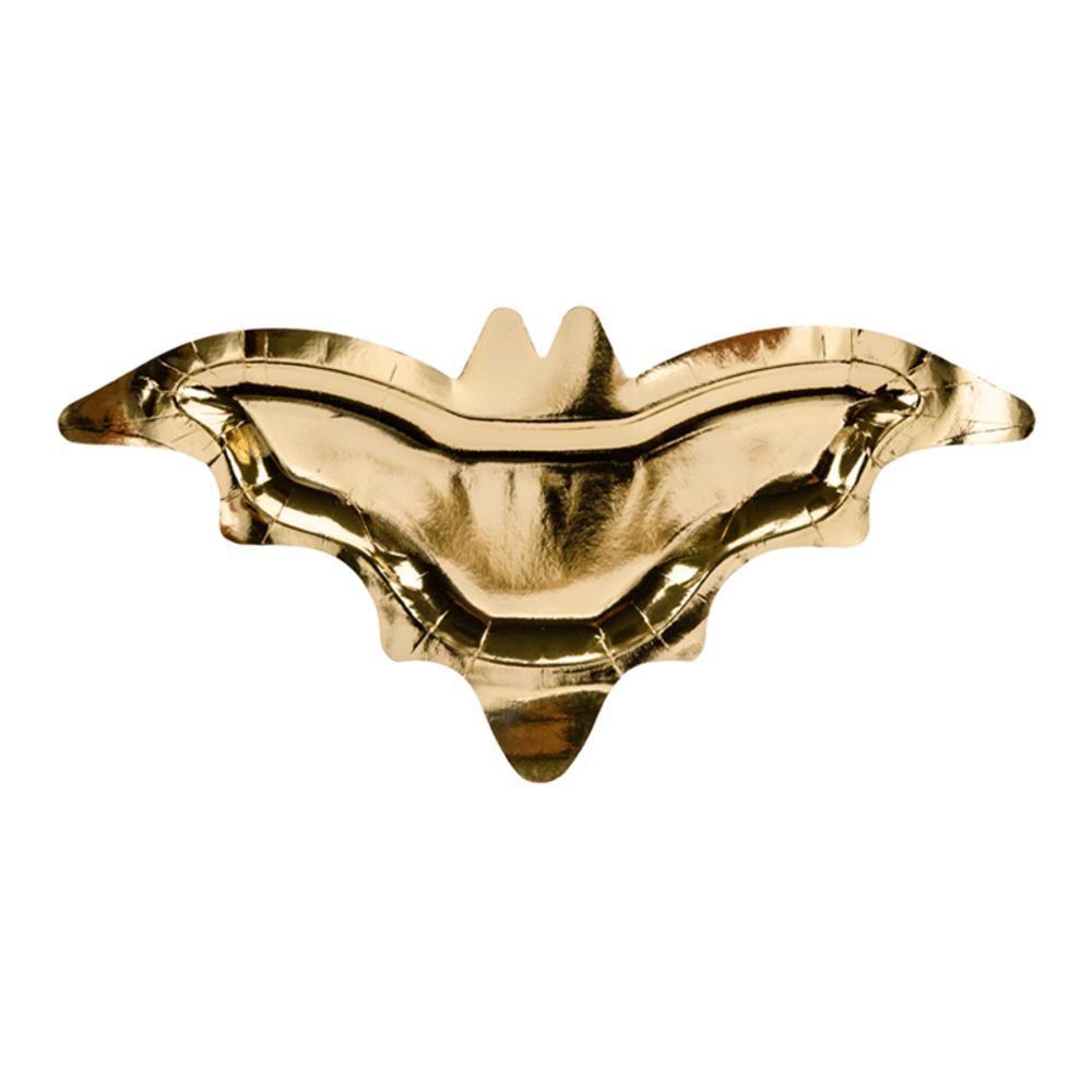 Paptallerkener Flagermus Guld Metallic