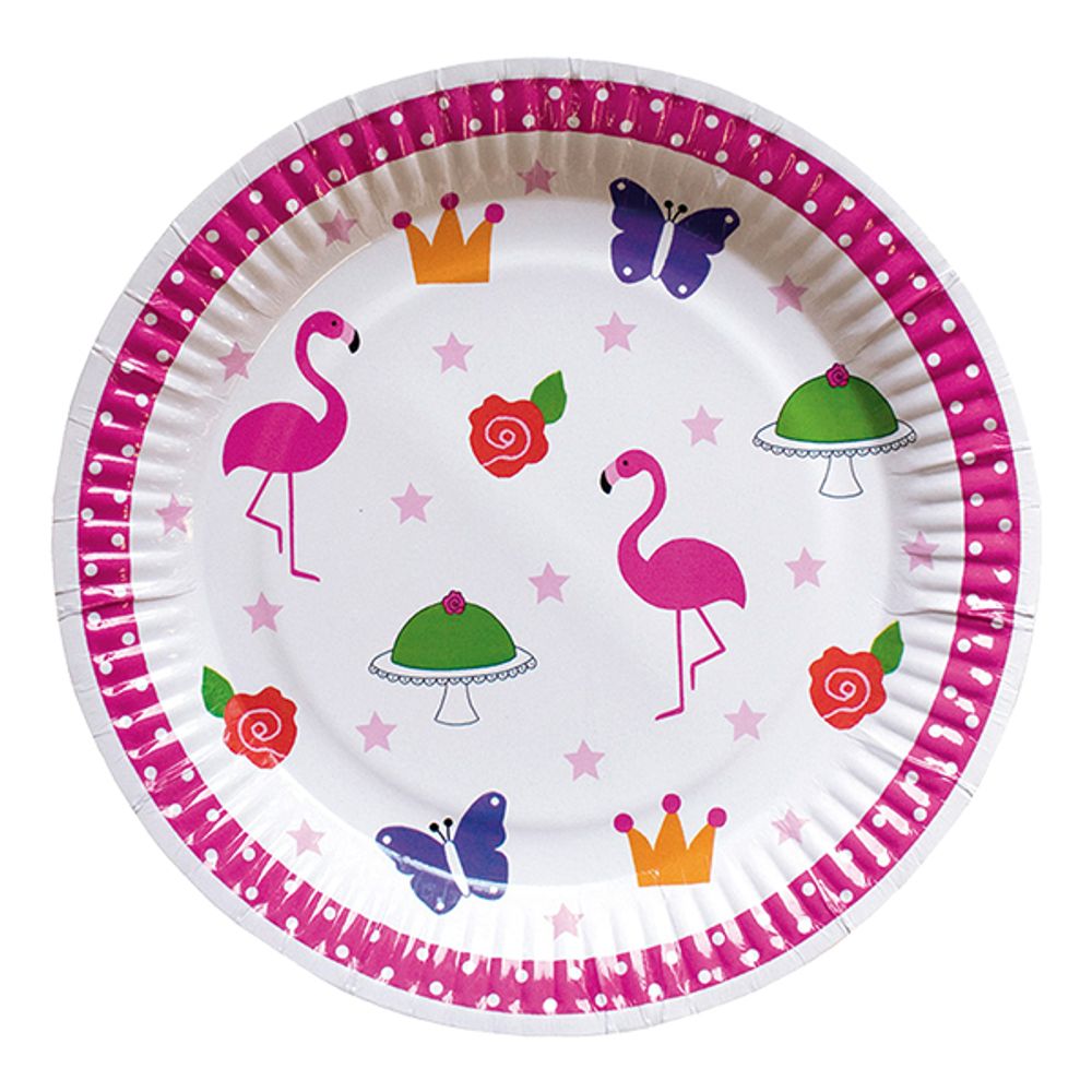 Papptallerkener Flamingo