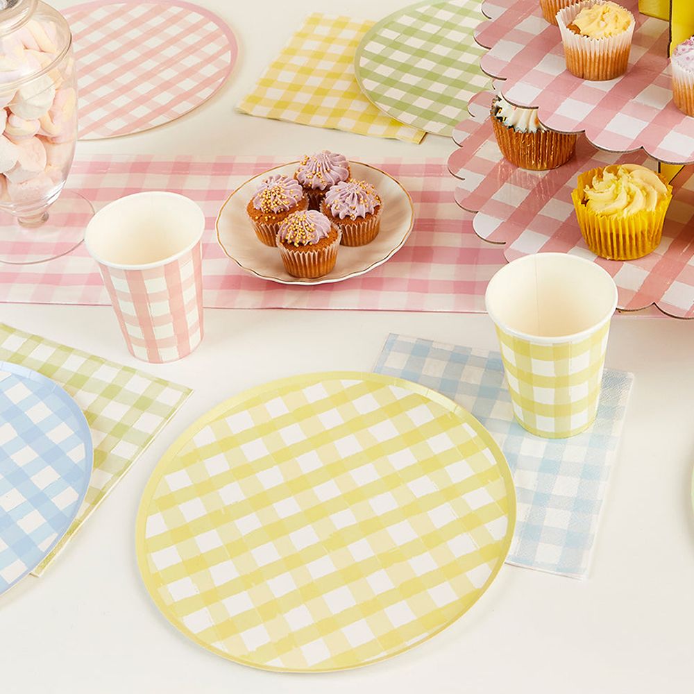 Papptallerken Gingham