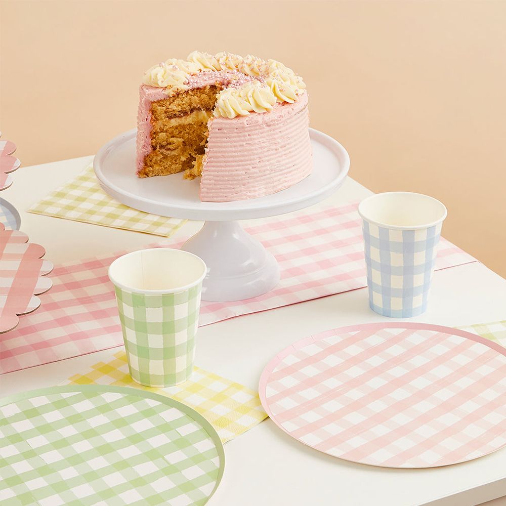 Papptallerken Gingham