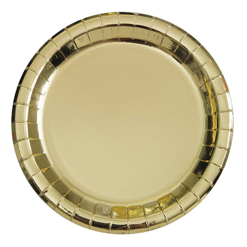 Papptallerkener Gull Metallic
