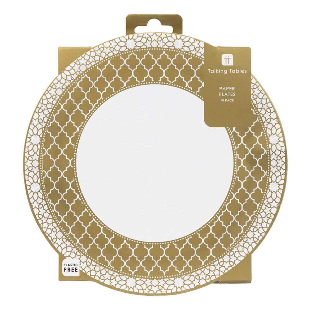 Paptallerkener Guld Ornament