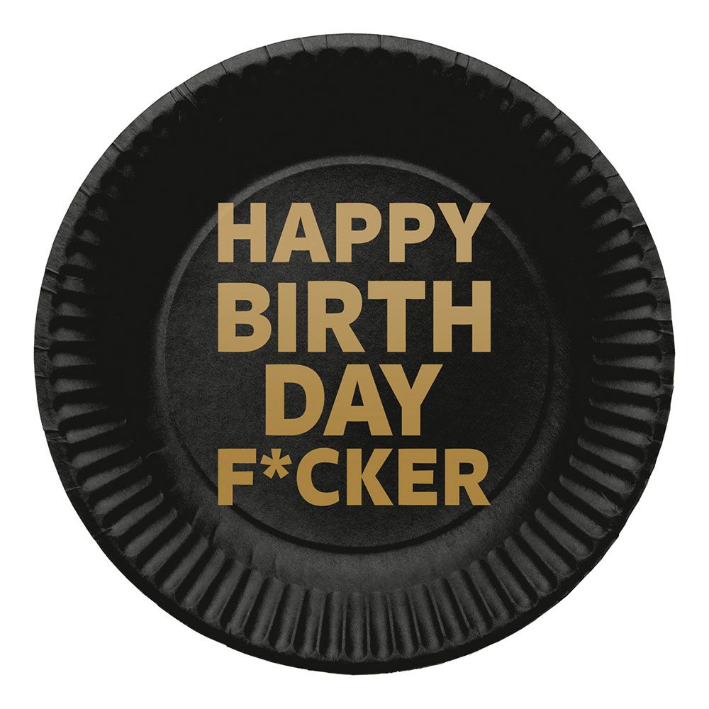 Papptallerkener Happy Birthday F*cker