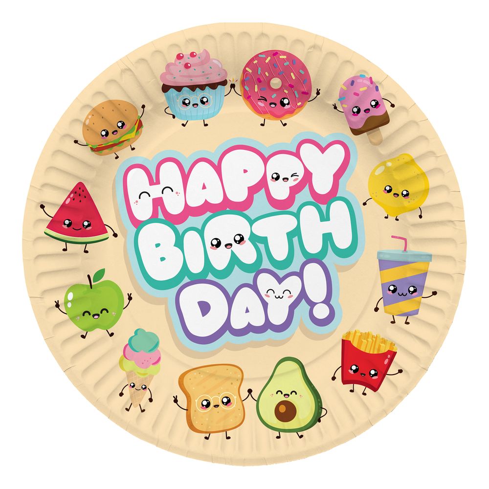 Happy Birthday Kawaii -pahvilautaset