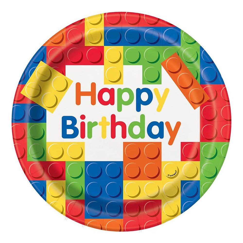 Papptallerkener Happy Birthday Lego