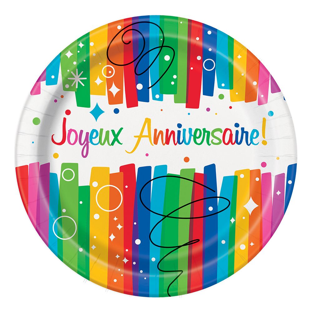 Papperstallrikar Joyeux Anniversaire