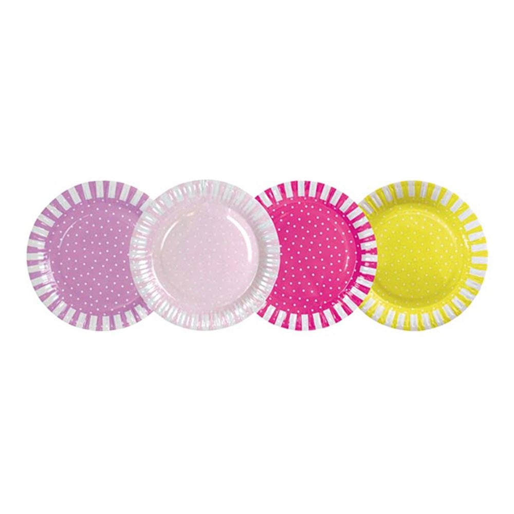 Pahvilautaset Juhla Pinkki/Violetti/Keltainen