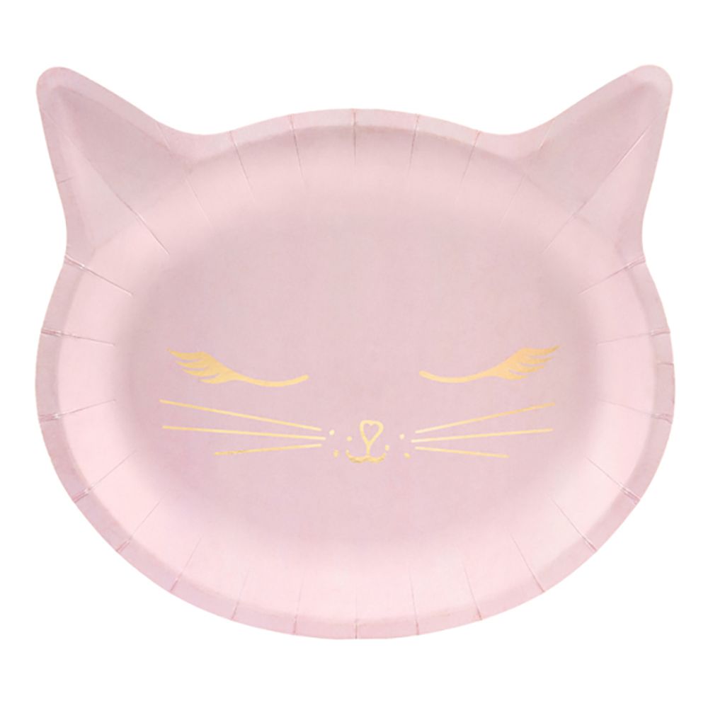 Papptallerkener Katt Rosa