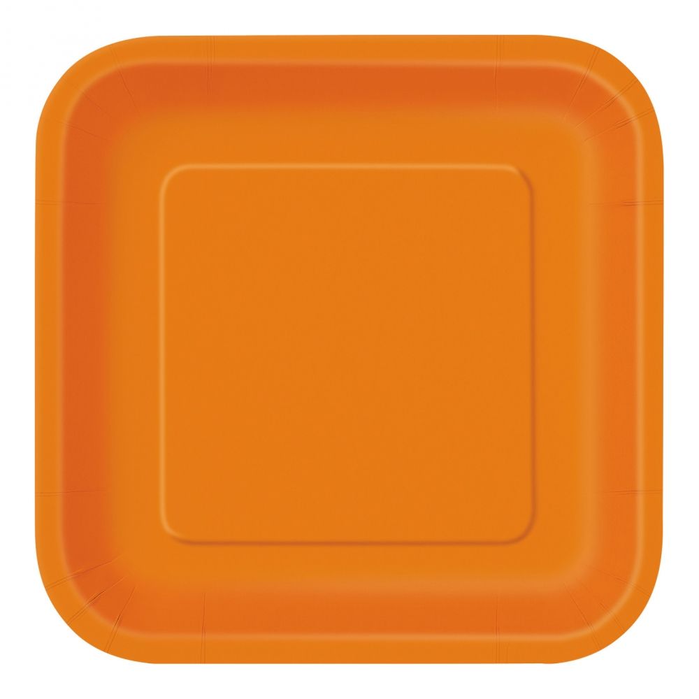 Papperstallrikar Kvadrat Orange