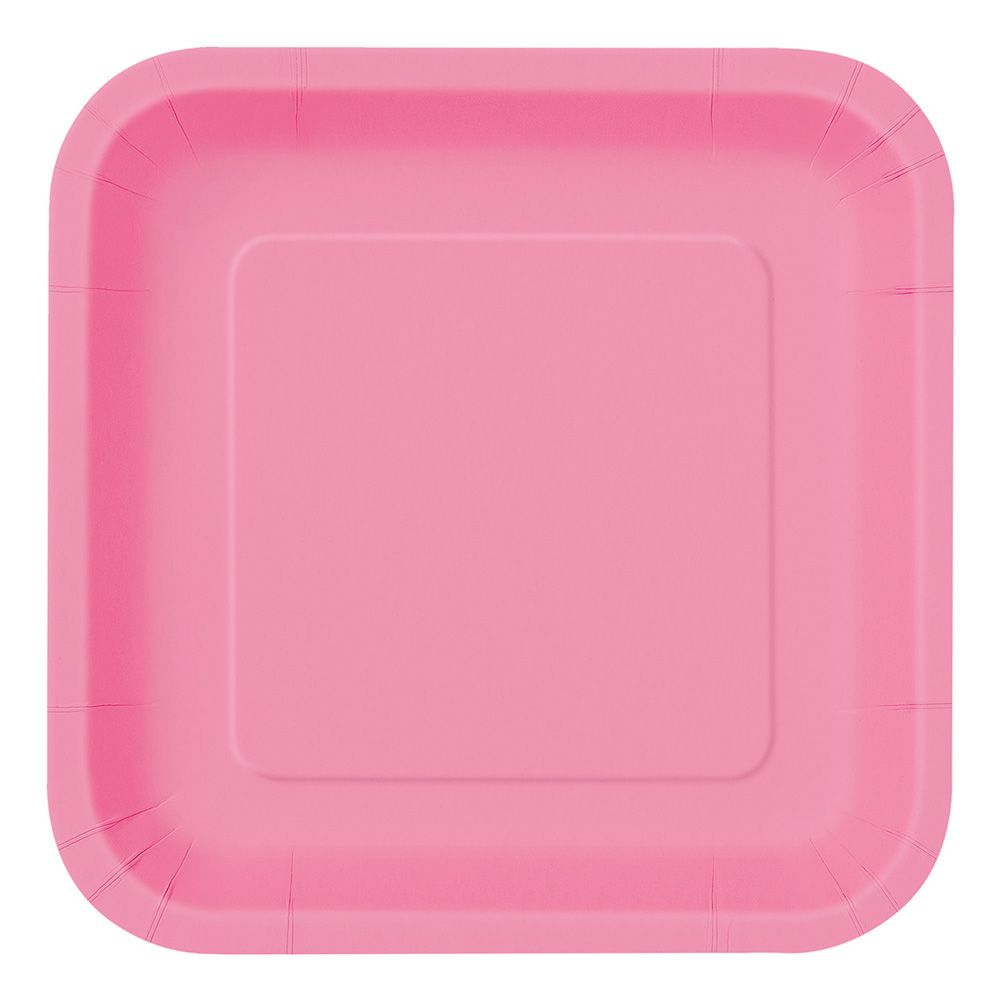 Papperstallrikar Kvadrat Rosa