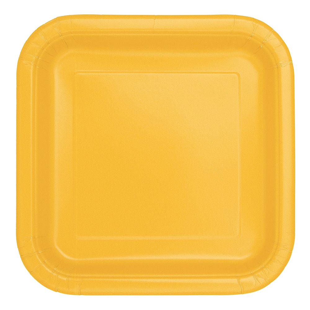 Papptallerkener Kvadrat Sunflower