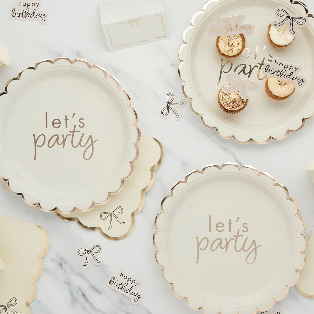 Papperstallrikar Let's Party Cremevit Rosett
