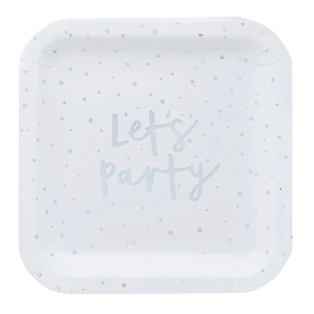 Paptallerkener Let's Party Farveskinnende