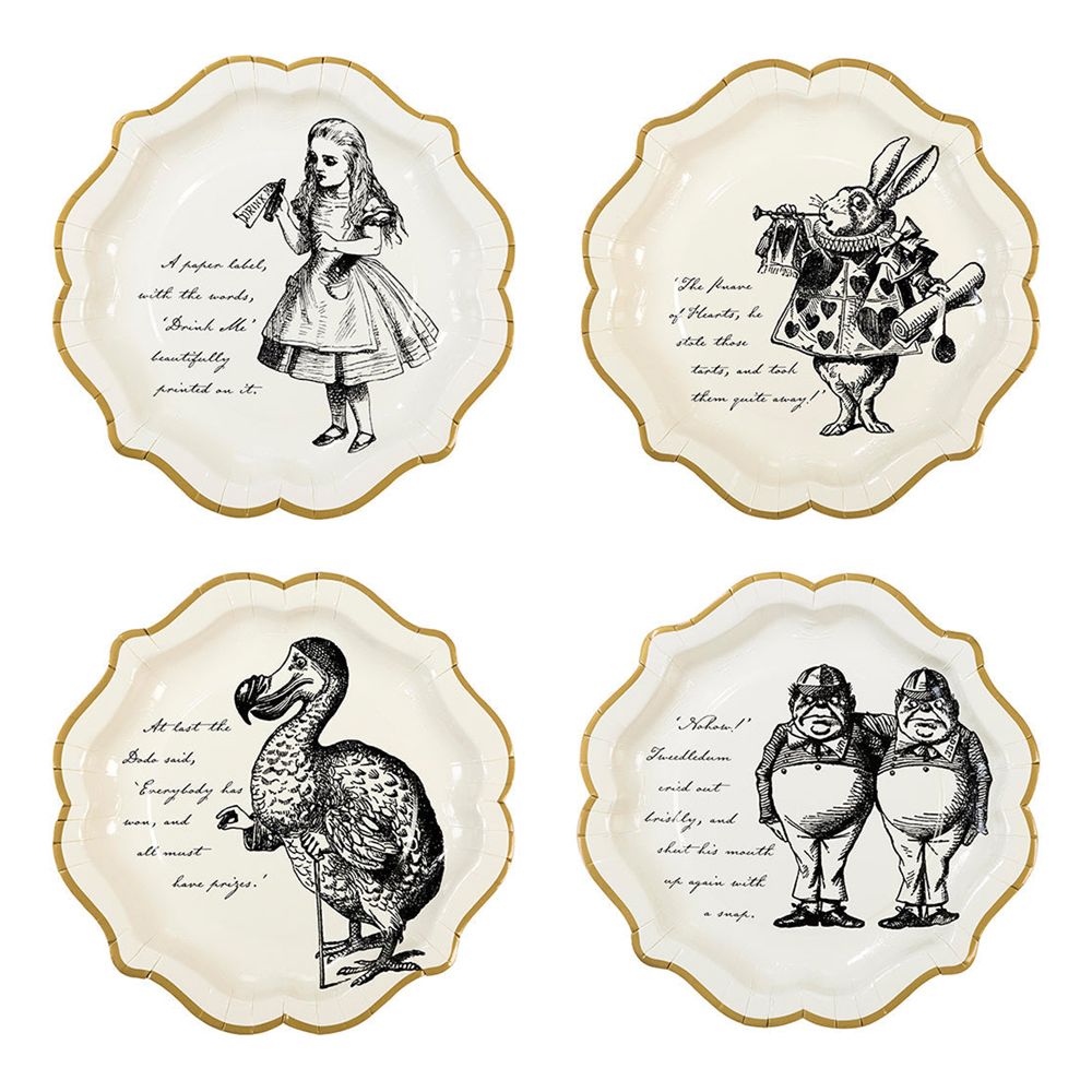 Papptallerken Mad Hatter Alice Wonderland