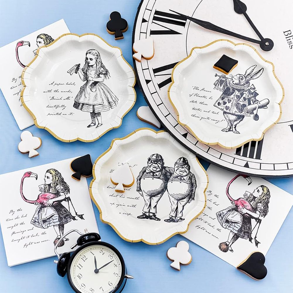 Papptallerken Mad Hatter Alice Wonderland