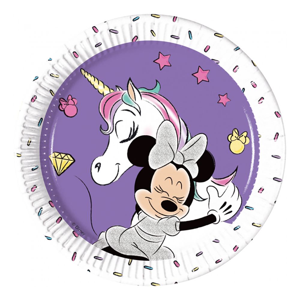 Papptallerkener Minnie Mus og Enhjørning