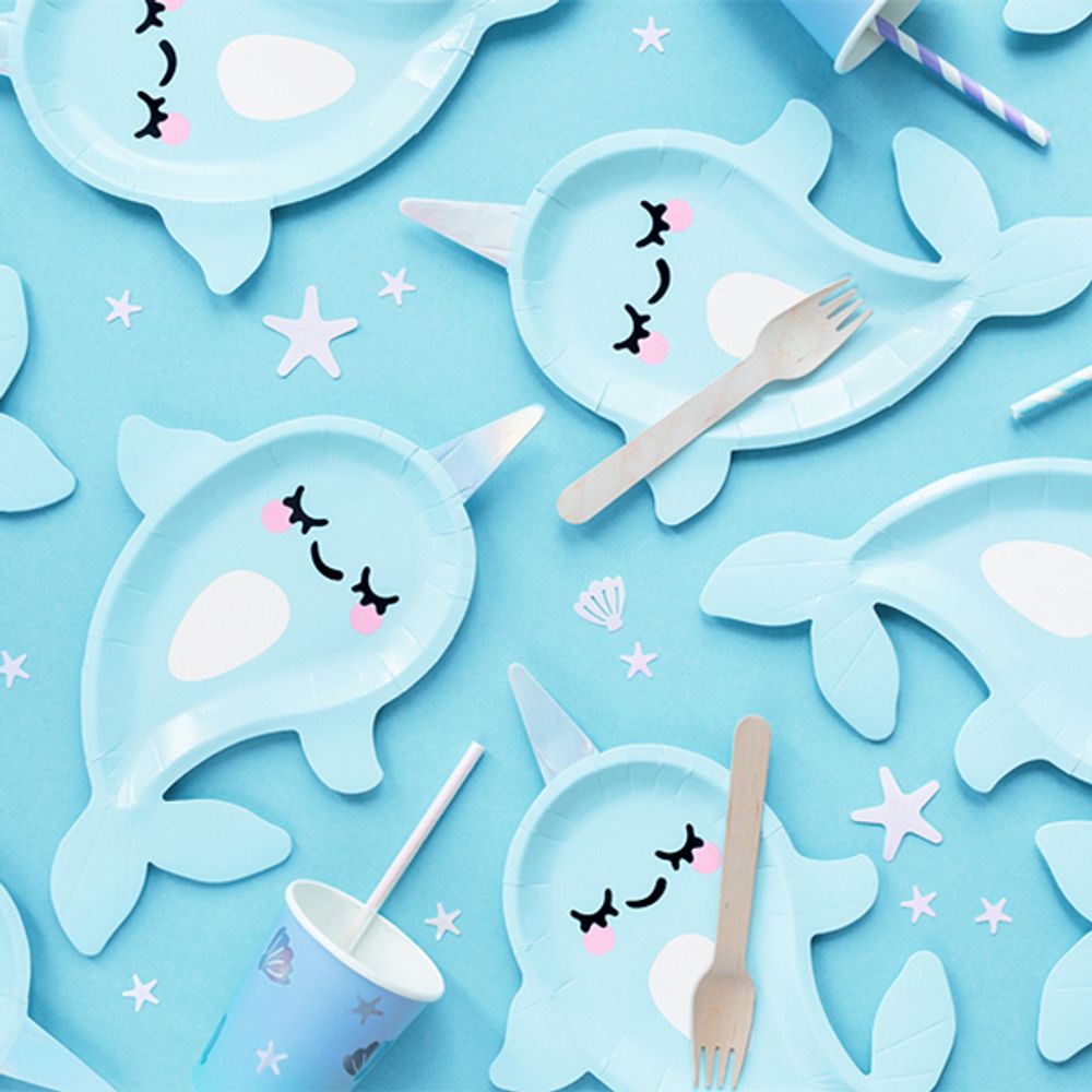 Papptallerkener Narwhal
