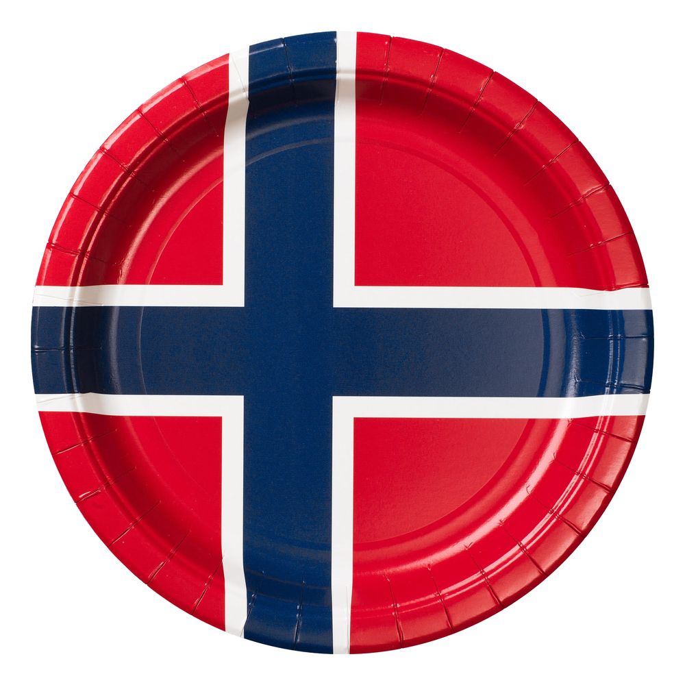 Papperstallrikar Norska Flaggan