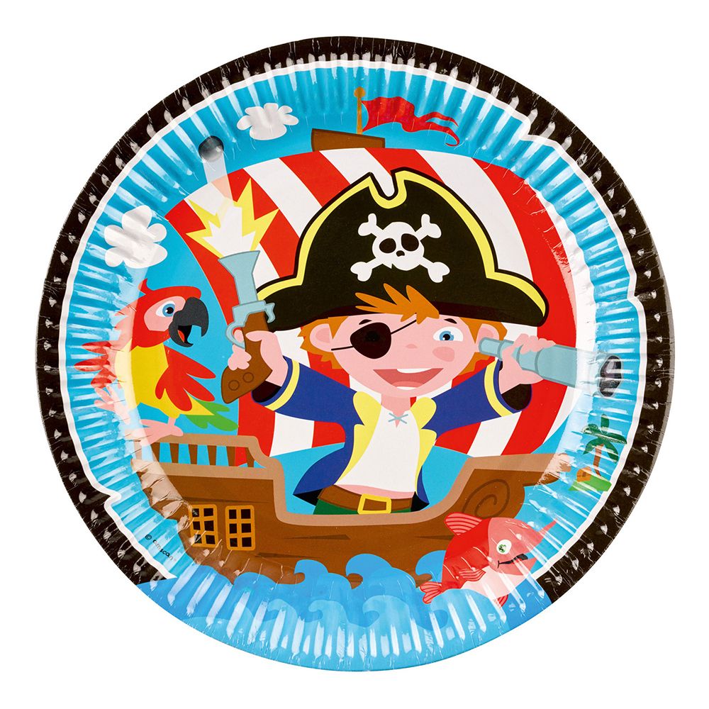 Papptallerkener Sjørøver Jolly Roger