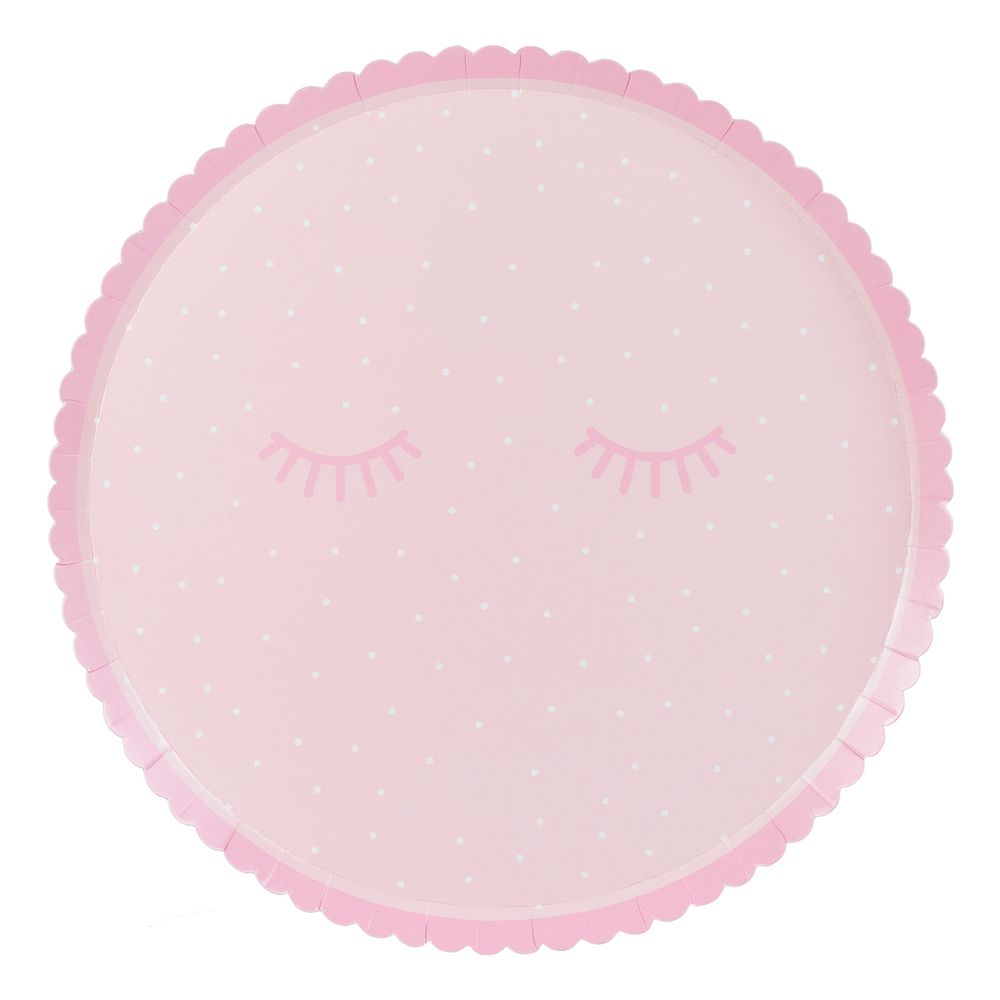 Pahvilautaset Polka Dot Vaaleanpunainen
