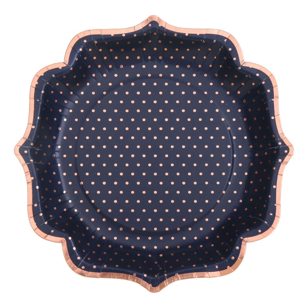 Papasietter Prikkede Navy/Rosaguld