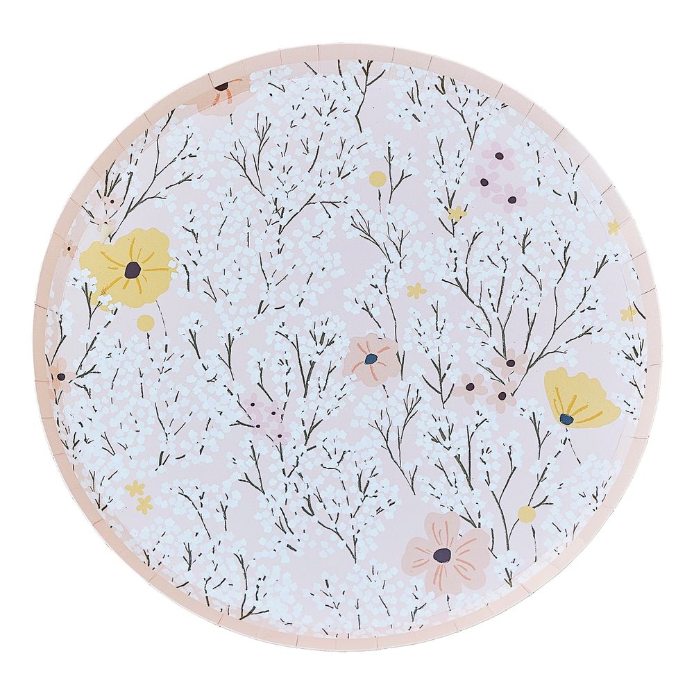 Pahvilautaset Vaaleanpunainen Floral