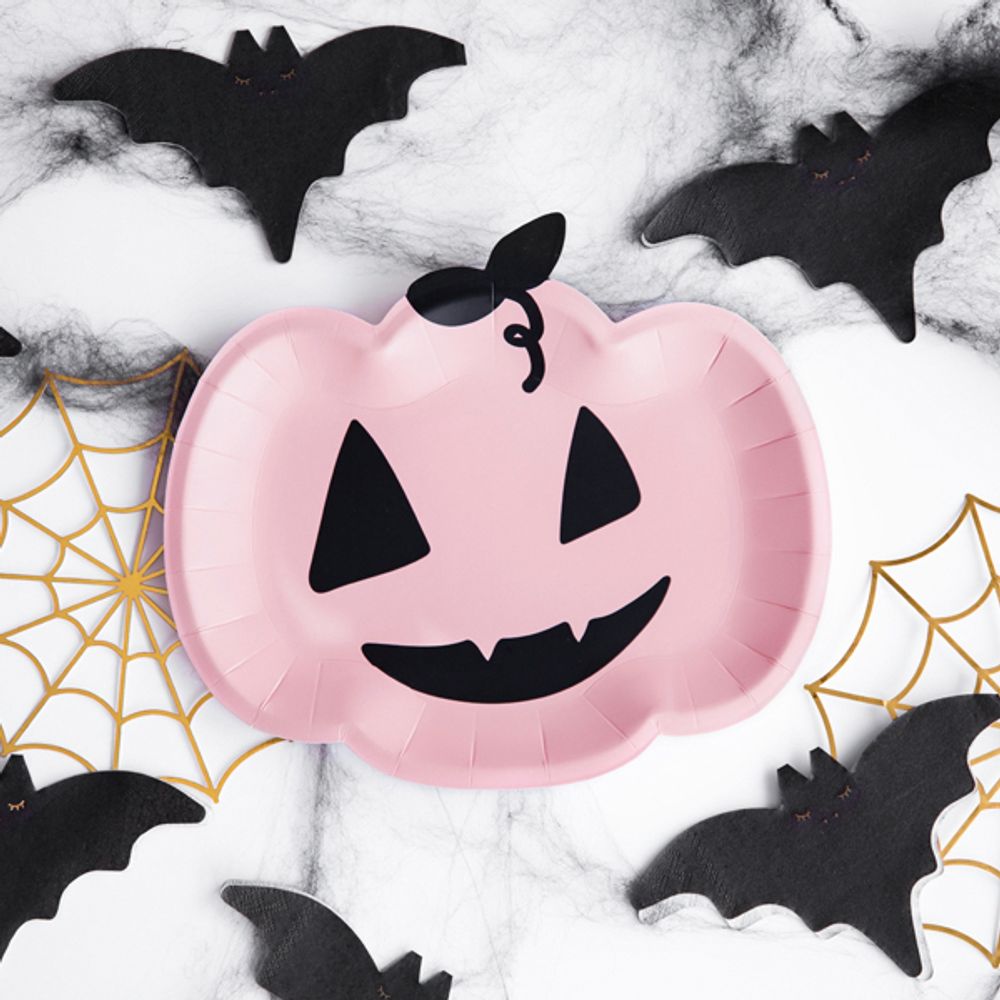 Paptallerkener Lyserøde Græskar Halloween