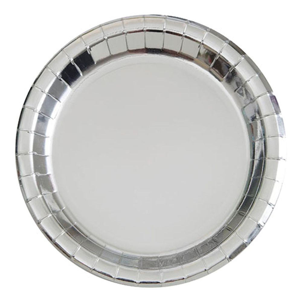 Papptallerkener Sølv Metallic