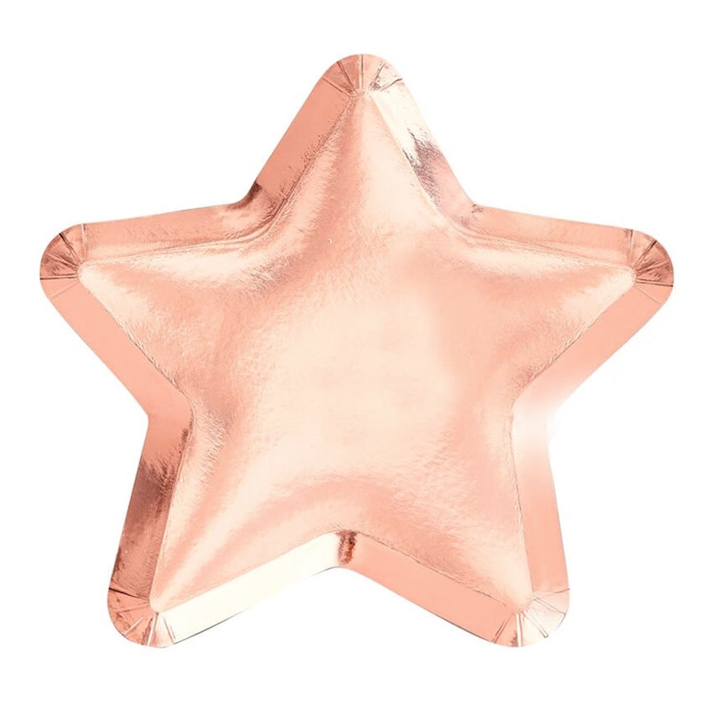 Papptallerkener Stjerneformet Roségull