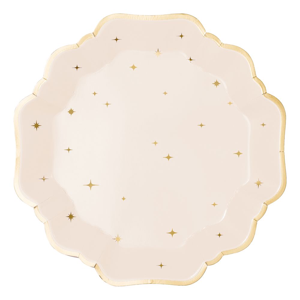 Paptallerkener Stjerner Beige