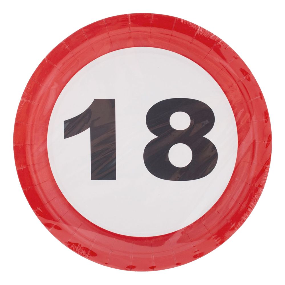 Papperstallrikar Trafikskylt 18