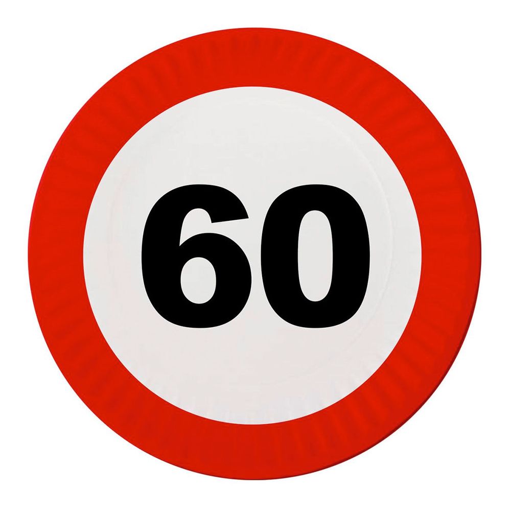 Papptallerkener Trafikkskilt 60