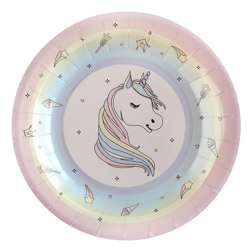 Paperilautaset Unicorn Pastelli